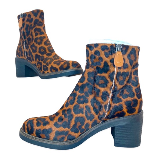 Gentle Souls By Kenneth Cole Best Simple Leopard Fur Ankle Bootie 65 MM, 5.5 - Picture 5 of 12